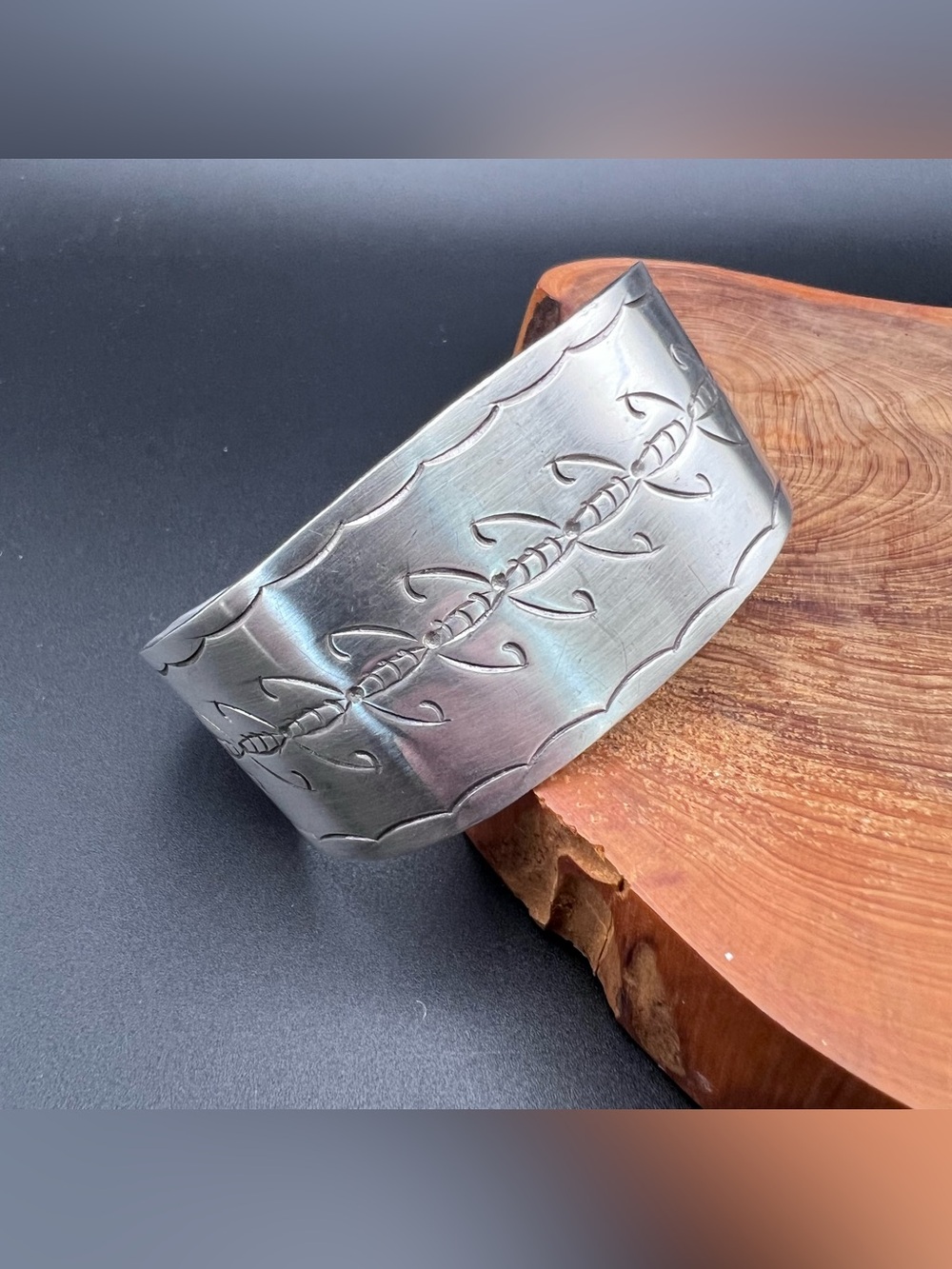 Taxco Sterling Silver Stamped Cuff